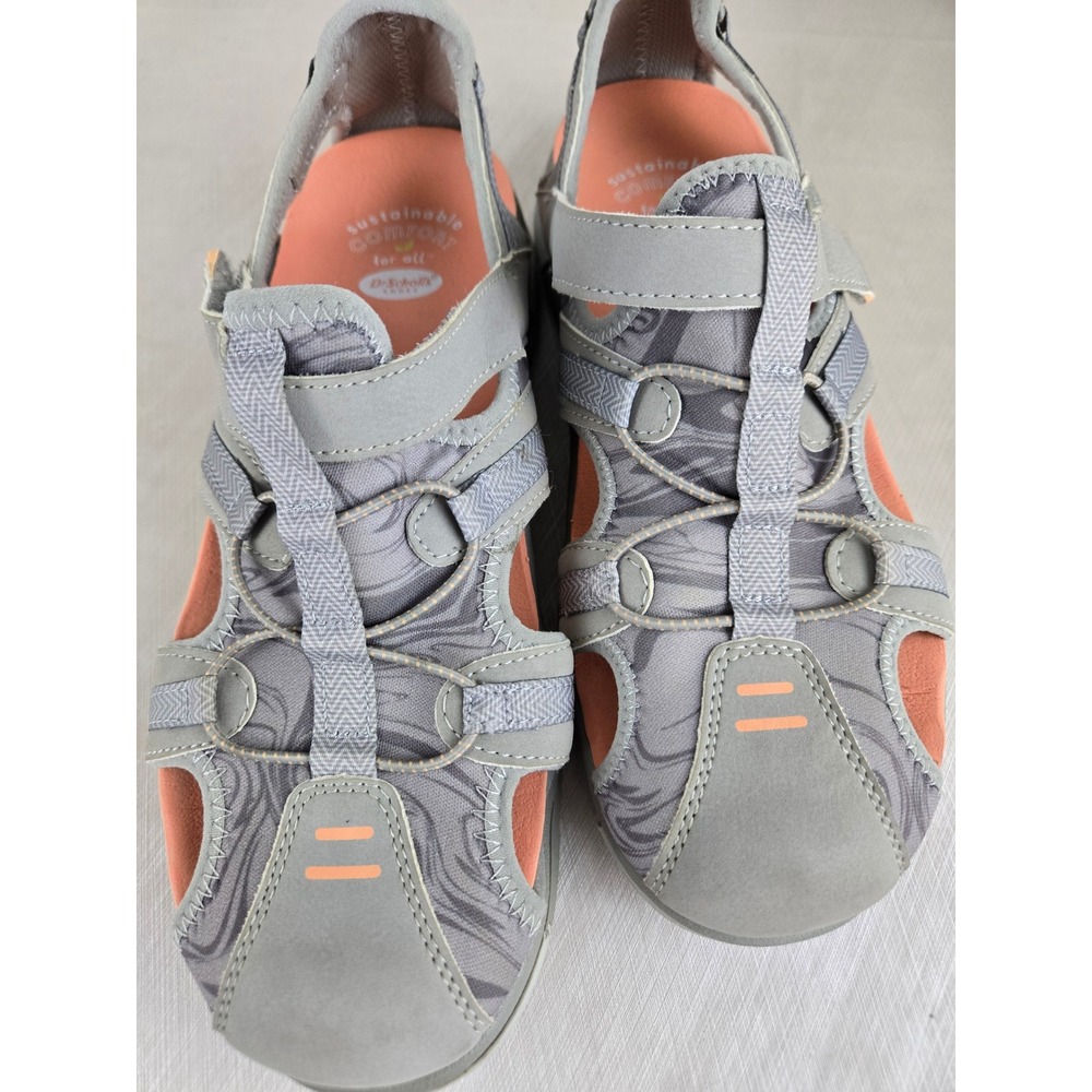 Dr Scholls Adelle Rek Women 7M Gray Peach Sporty Fisherman Sandals Walking Shoes - Picture 8 of 10